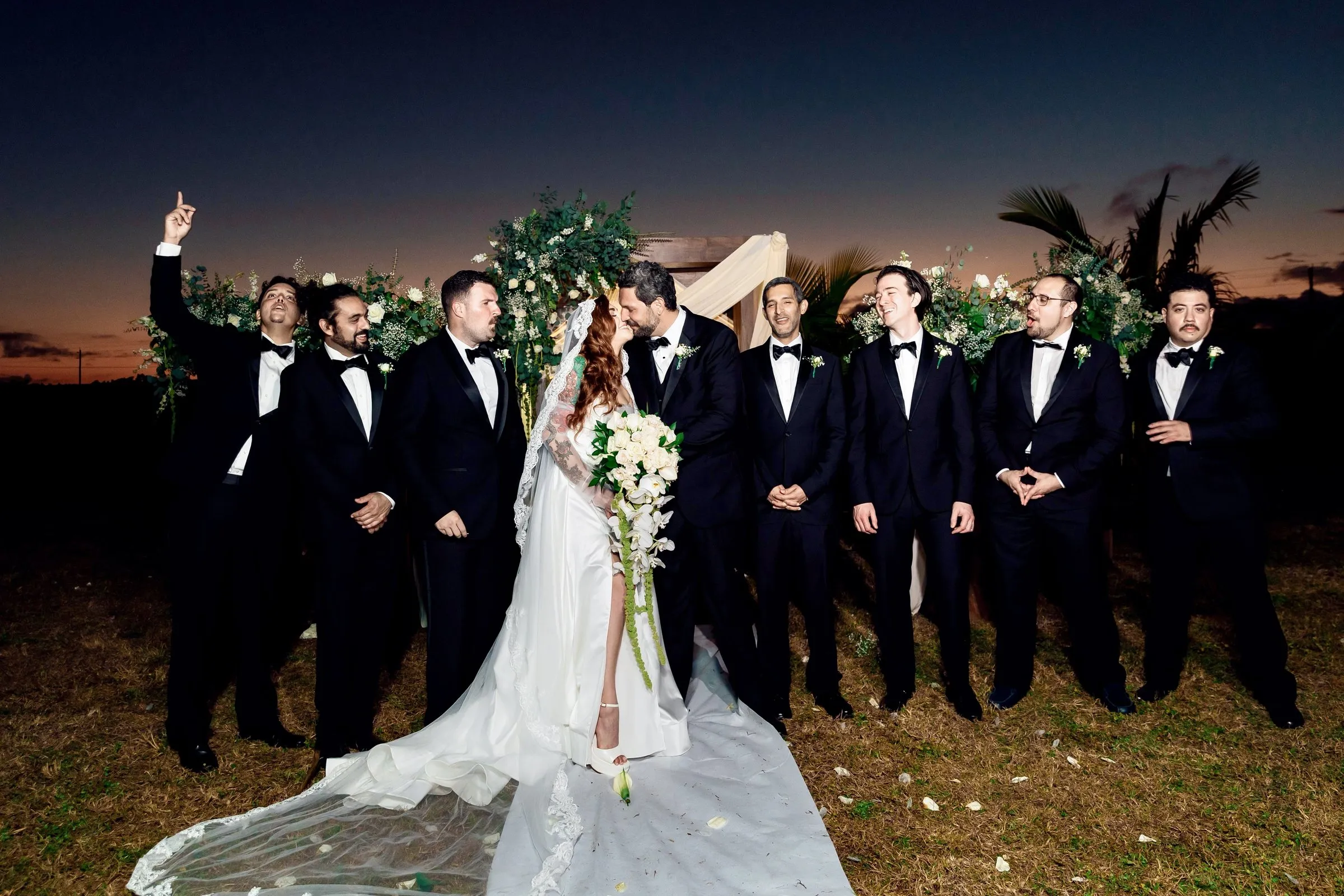 A ceremony set up in the garden at Dolce Vita Estate.